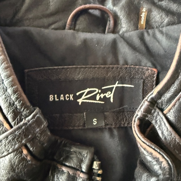 Black Rivet Leather Jacket - Picture 2 of 9